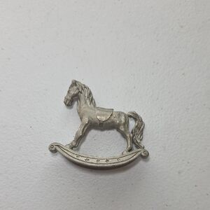 Charming Silver Rocking Horse Wall Art